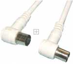 Compatible White Aerial Cable - Coaxial Cable Angled 2 5m White