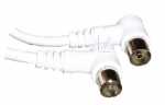 Compatible White Aerial Cable - Coaxial Cable White 2x9 52mm M-f angled