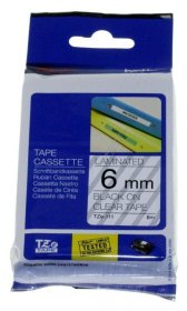 Brother Colour Cartridge - Tze111 Label Tape Black On Transparent 6mm-8m Laminated Brother