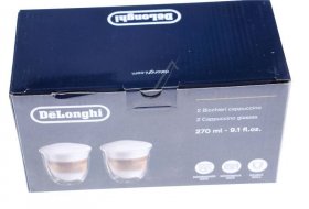 Cups - Dlsc311 5513284161 Double Wall Cappuccino Glasses 270ml Set Of 2 [Delonghi]