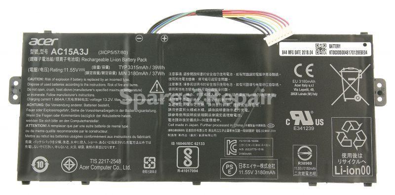 Acer Laptop Battery - Ac15a3j Kt 00303 017 Battery prism sanyo 3490mah main