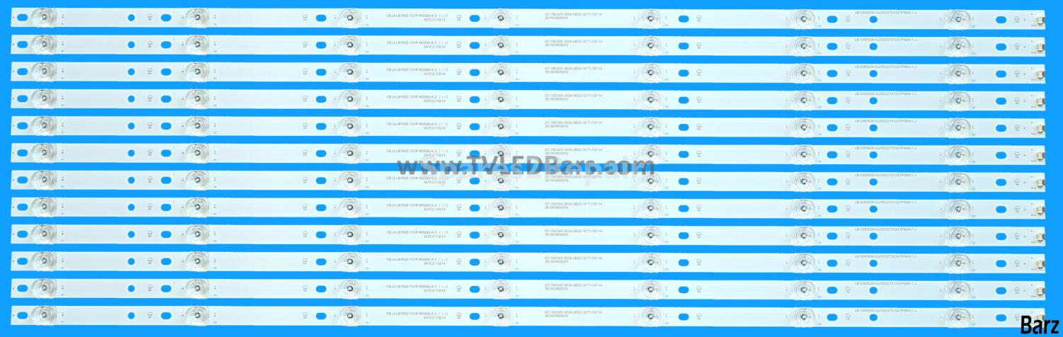 Barz LED Backlight Array Philips 996592001044 996592001379 70PUS8105 70PUS7505 70PUS7555 70PUS7855 70PUS7805 70PUS6504 70PUS6554 70" TPT700B5-U1T01.D LB7000K V0_01 12pcs