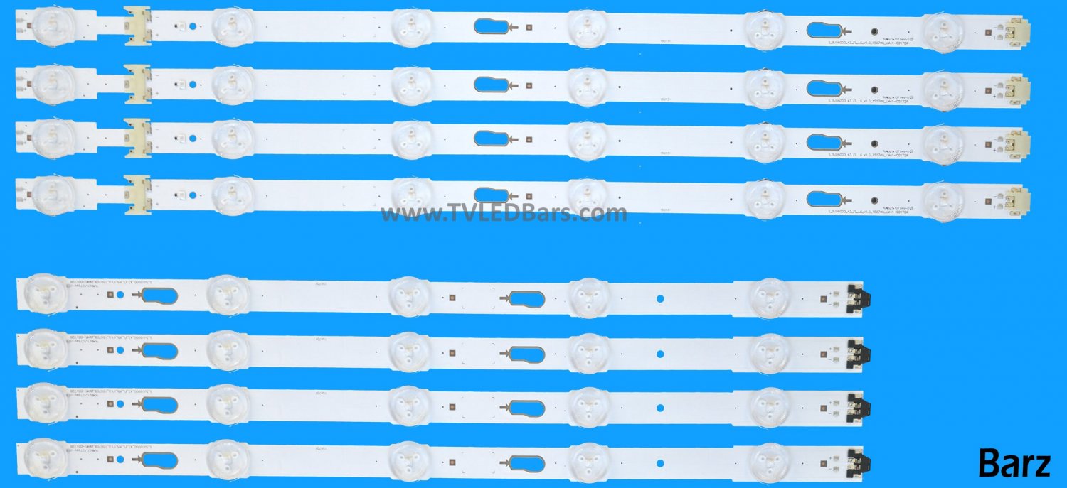 Barz LED Backlight Array Samsung UE43JU6000 BN96-38711A + BN96-38712A 43" CY-GJ043HGAV1H CY-GJ043HGAV1V LM41-00172A + LM41-00172B 8pcs