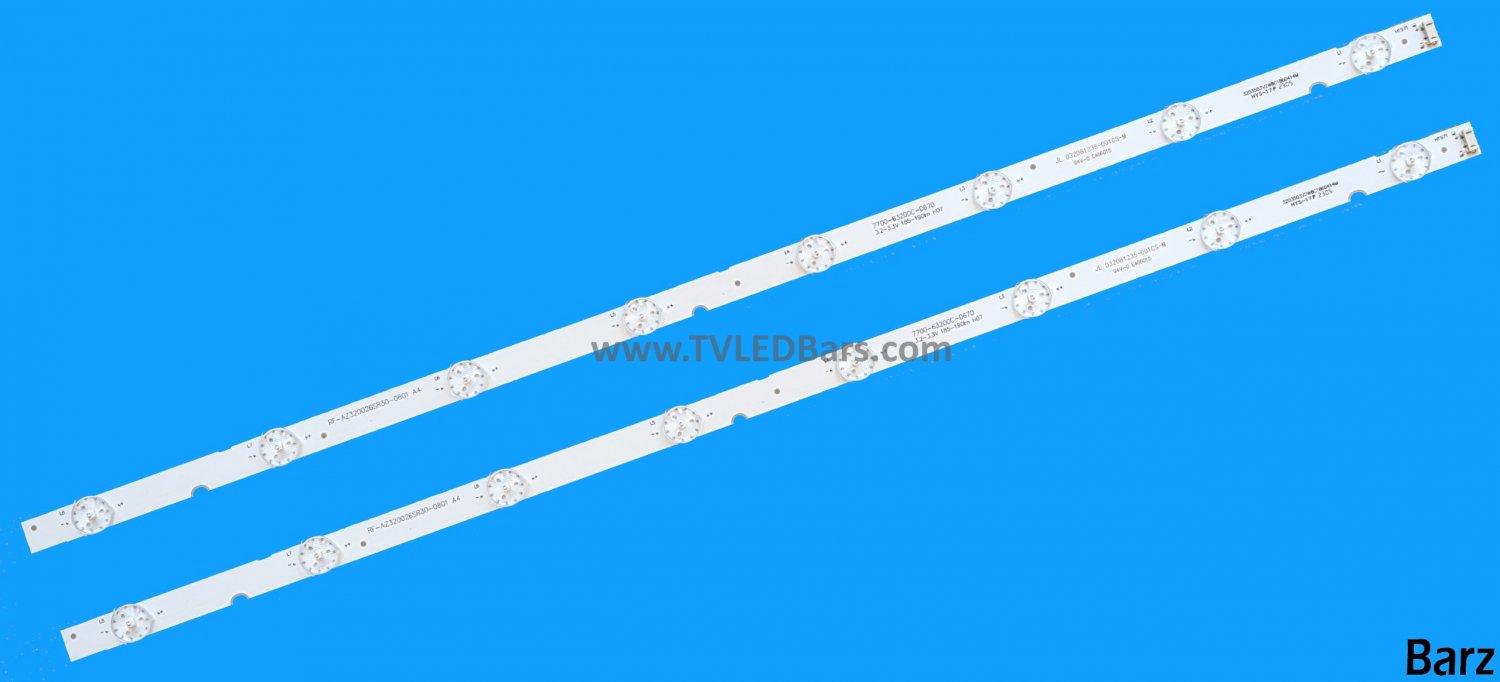 Barz LED Backlight Array LG 32LM630BPLA 32LJ510U 32" SDL320H0 HD0-B00 RF-AZ320026SR30-0801 A5 2pcs