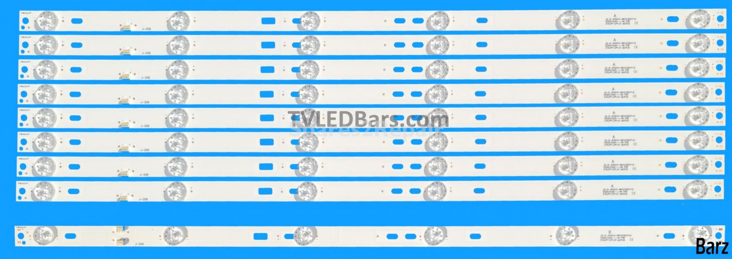 Electriq LED Backlight Array electriQ eiQ-CV55UHDT2SMH Akai CTV5584 DU55-1000 JS-D-JP5510- A61EC + B61EC E55DU1000 8xA 1xB