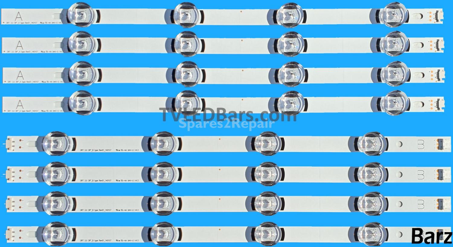 BZ112202 Barz LED Backlight Array LG AGF78500901 AGF78400501 AGF78400601 39" DRT 3.0 HC390DUN 8pcs