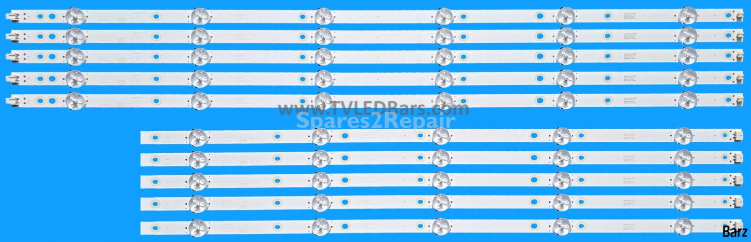 Barz LED Backlight Array Philips 58PUS6203/12 58PUS6504/12 58" TPT580F2-PU1L.Q LB-GM3030-GJPHP585X11AA12 LB58003 10pcs