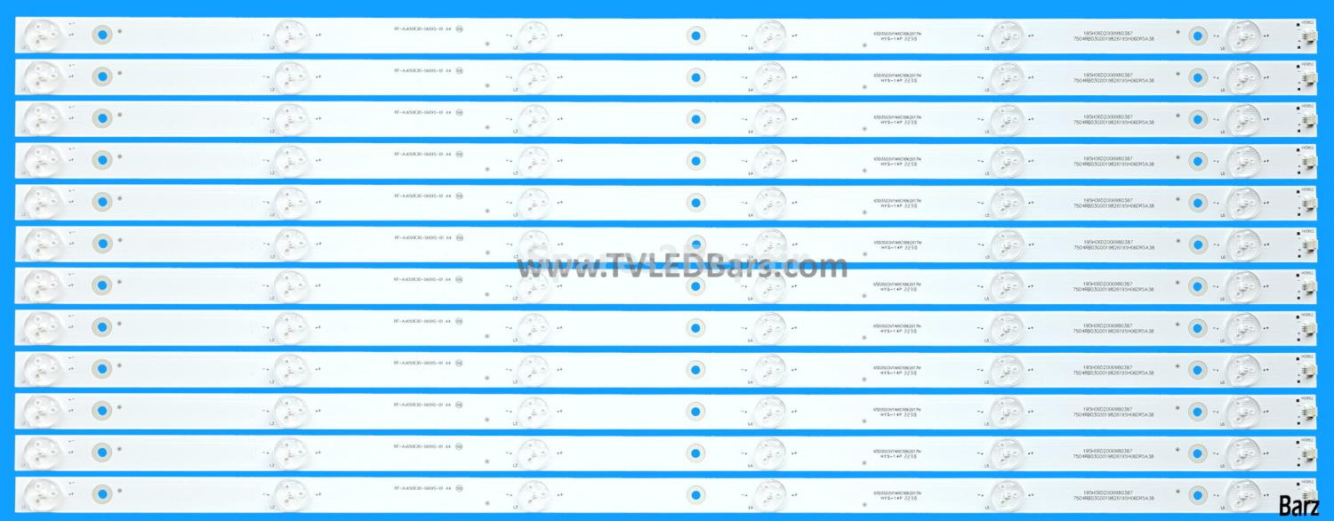 Barz LED Backlight Array Sharp LC-65CUG8062E LC-65CUG8052E LC-65UI7252K 65BJ5K 65BJ3K 65BL2KA 65" HOV65192-01Y -05Y HOV65191-10Y HOV65201-12Y RF-AJ650E30-0601S-01 12pcs
