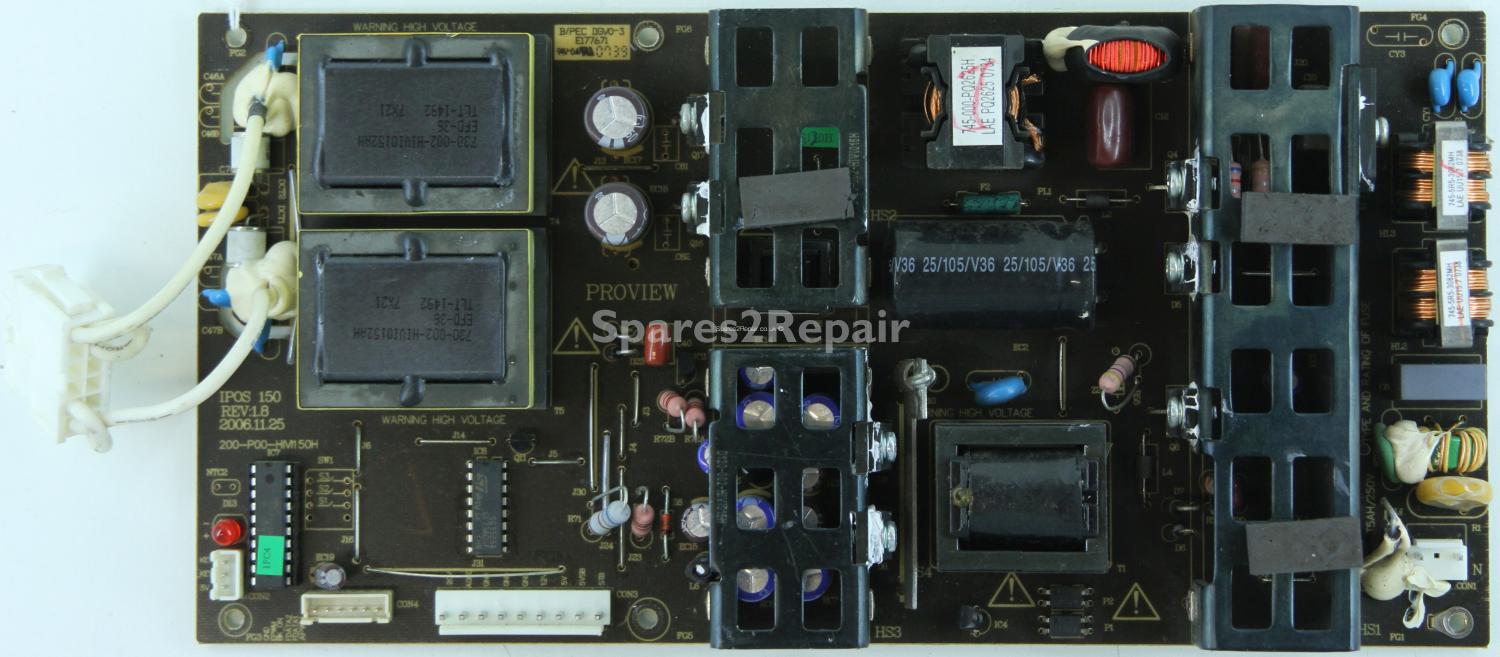 Bush IDLCD26TV16HD - PSU - 200-P00-HIVI150H - REV:1.8 - IPOS 150 - 44-860-AZ0-IPOS120H