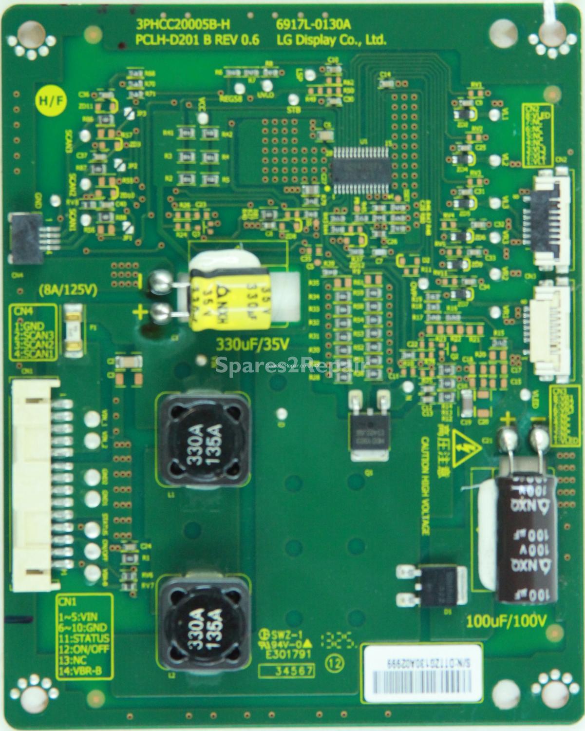 Bush 47/333ART3D - LED Driver Board - 6971L-0130A - 3PHCC20005B-H - PCLH-D201 B REV 0.6