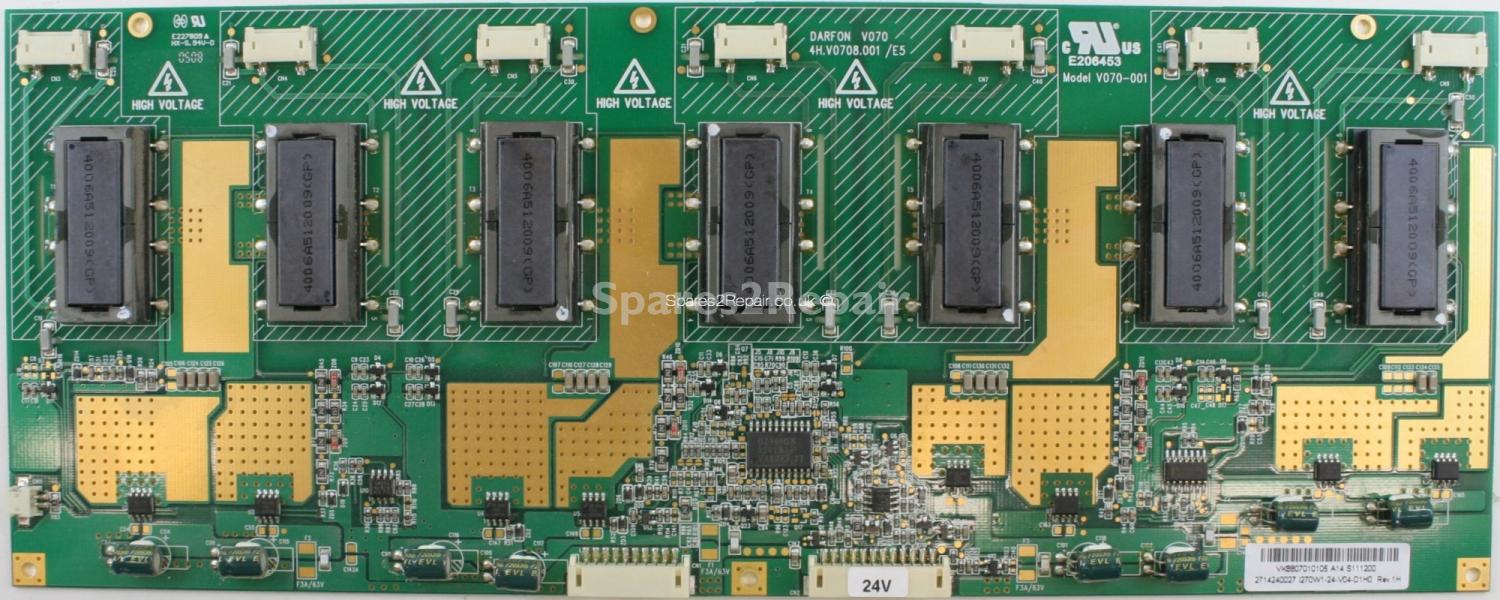 Bush LCD27TV005 - Inverter - 27.14240.027 - 2714240027 - I270W1-24-V04-D1H0 - Rev.1H - 4H.V0708.001 /E5