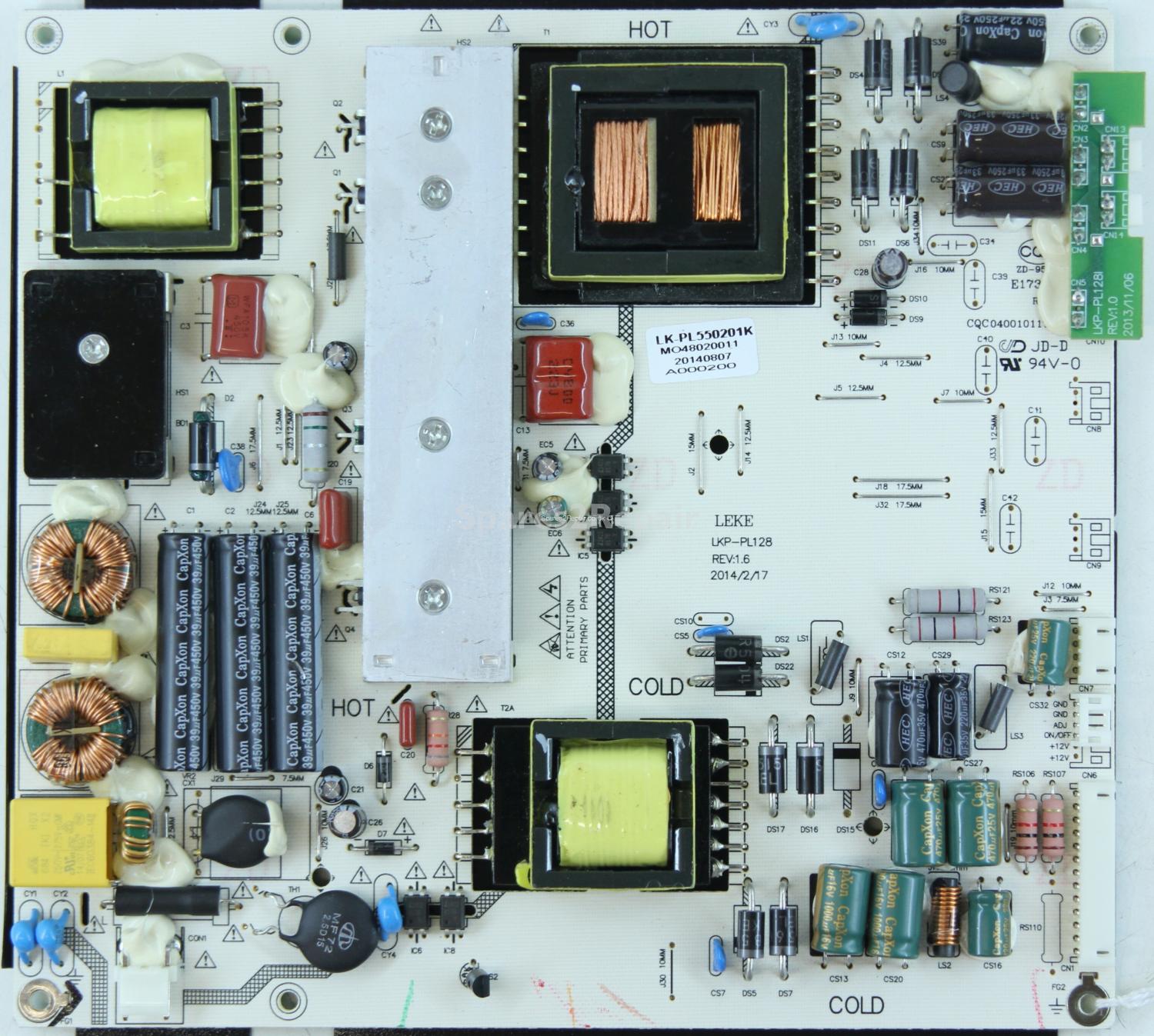 Goodmans G58238DVBT2-LED - PSU - LK-PL550201K - 20140807 - LKP-PL128 - REV:1.6