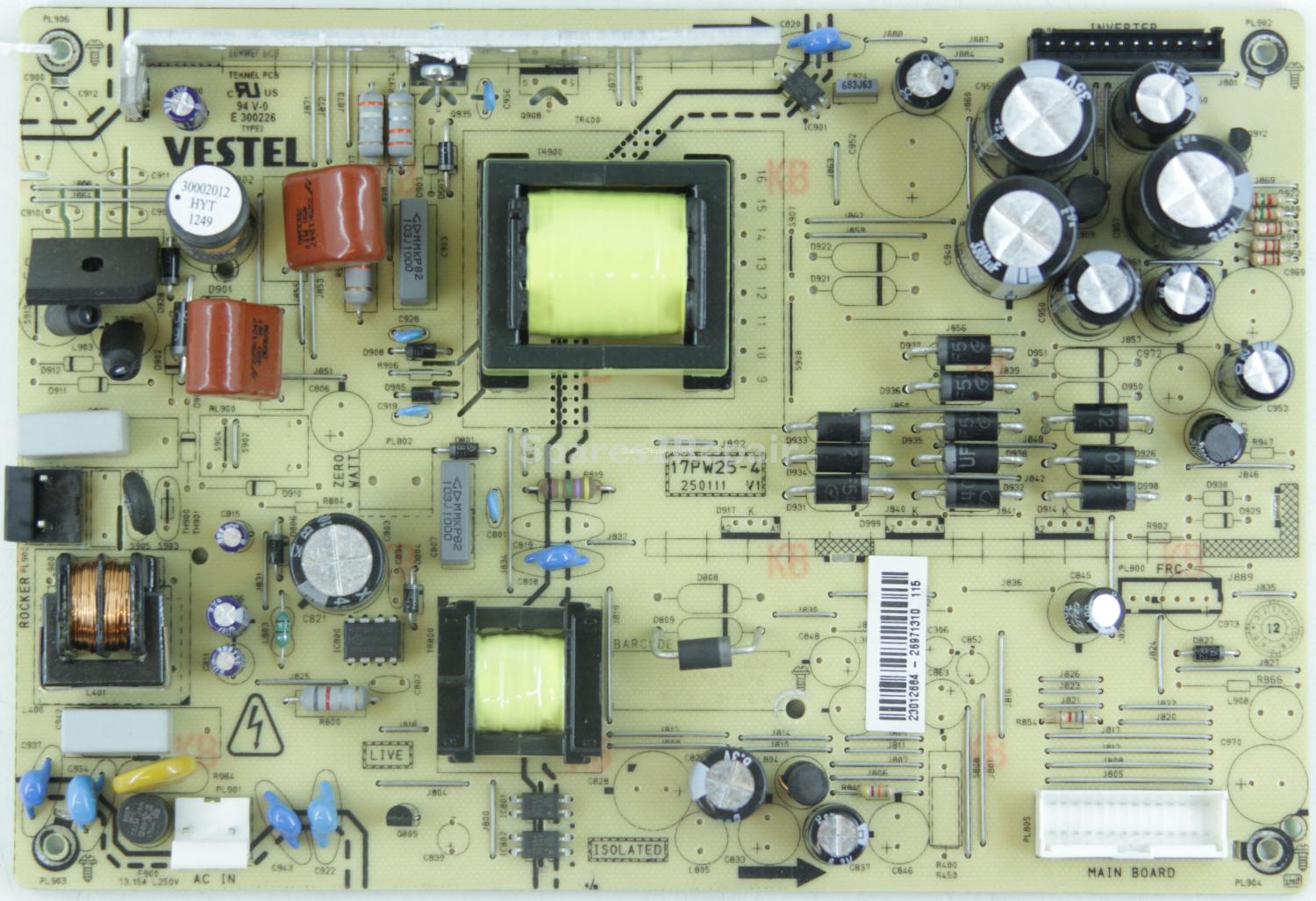 Hitachi L32HK04UL - Power Supply - 23012664 - 17PW25-4 - 250111 V1