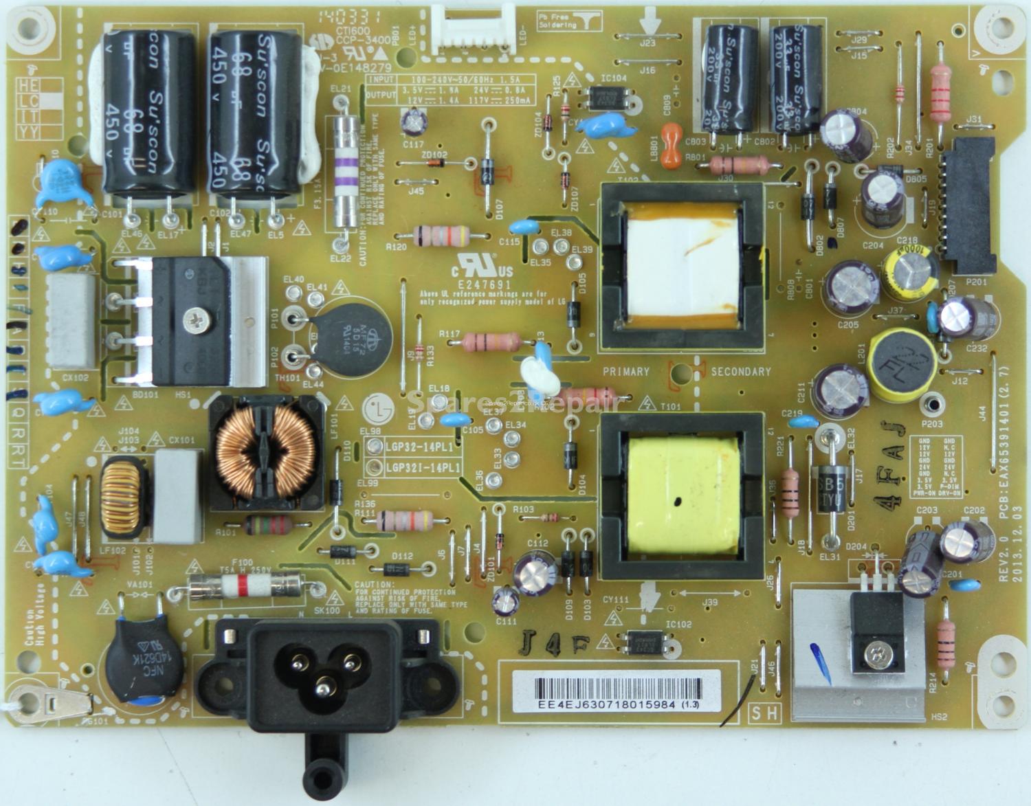 LG 32LB580V - PSU - EAY63071801 - REV2.0 - EAX65391401(2.7)