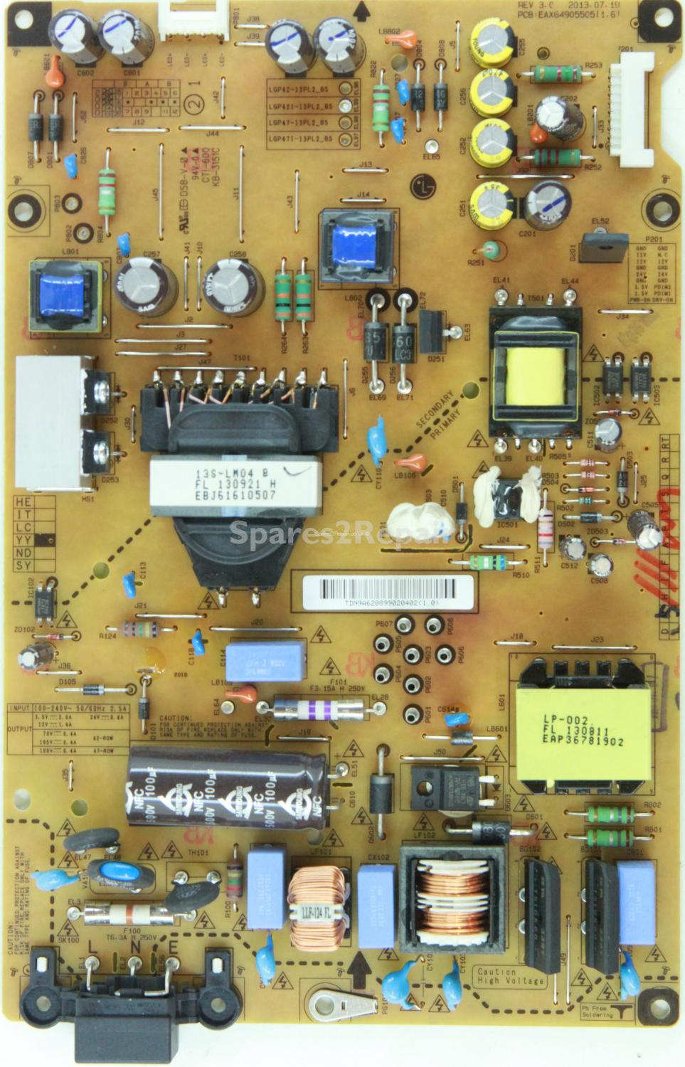 LG 42WL30MS-D - Power Supply - EAY62889902 - EAX64905505(1.6) - REV 3.0 - LGP42I-13PL2_BS