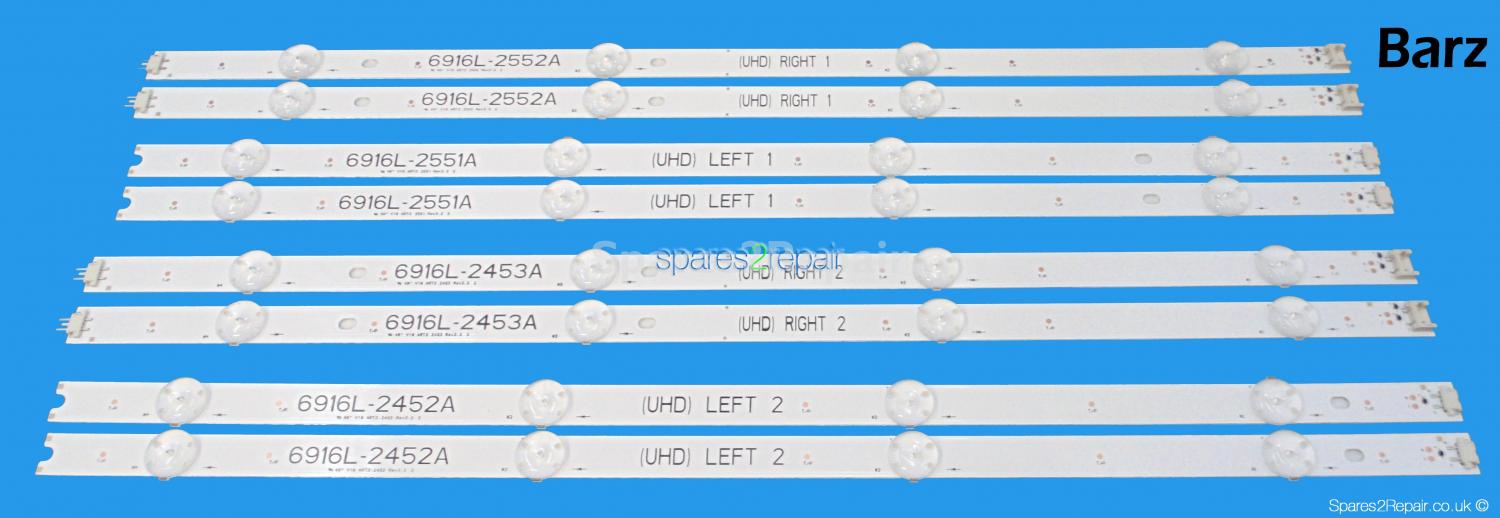 LG 49 inch Full LED Backlight Array - V16 ART3 - 6916L-2551A + 6916L-2552A + 6916L-2452A + 6916L-2453A - 49UH - LC490DGG-FJM1 FJM2 FJM5 FJM6 FJM7