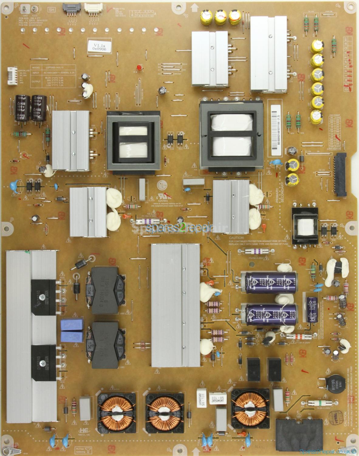 LG 65UB950V - PSU - EAY63149101 - REV:1.1 - B12D139101 - LGP5565-14UL12