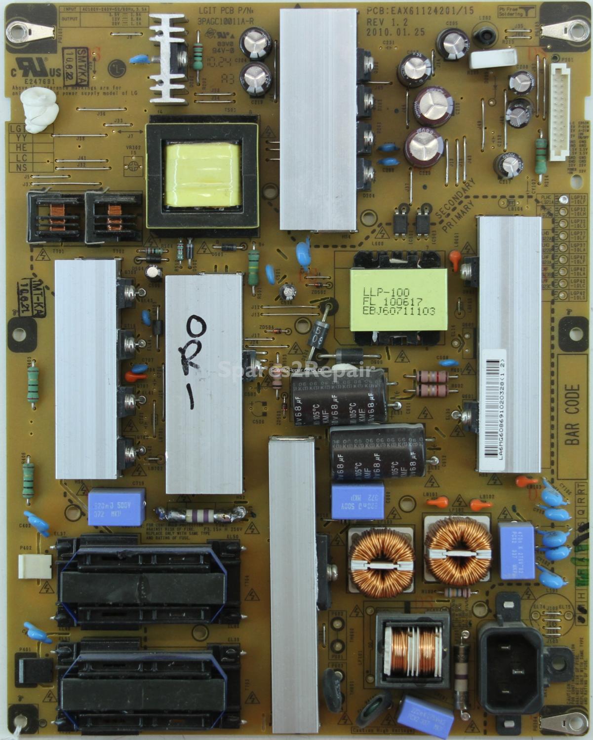 LG 32LD450 - PSU - EAX61124201/15 - Rev 1.2 - 3PAGC10011A-R - LGP32-10LF