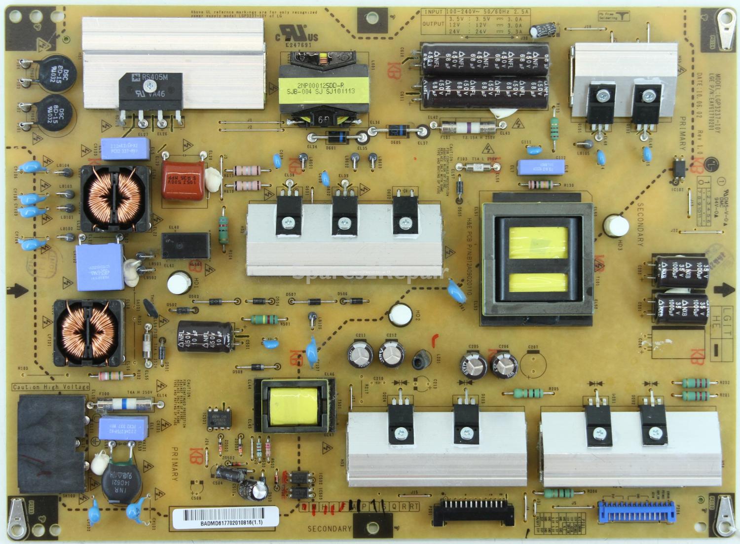 LG 32LE3300 - PSU - LGP3237-10Y - EAY61770201 - Rev 1.0 - 3PAGC10033A-R - PSLC-L002A
