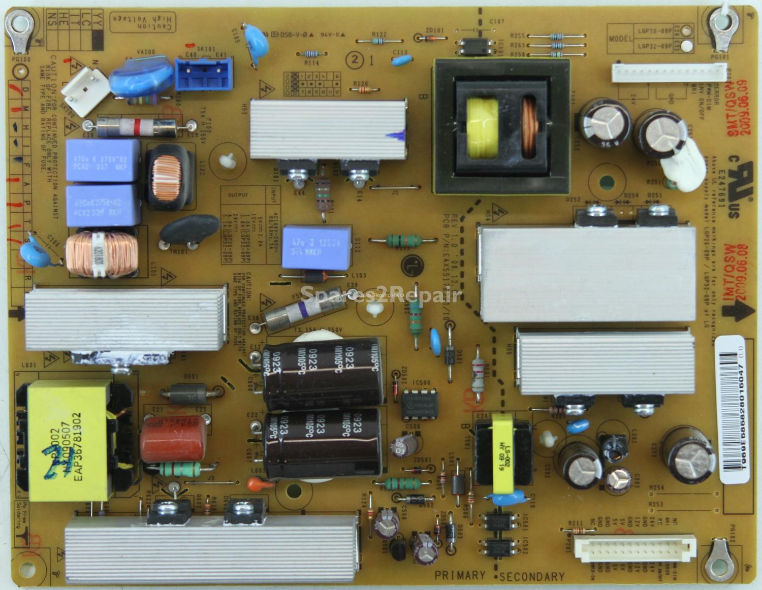 LG 32LH2000 - PSU - EAX55176301/10 - EAY58582801 - Rev 1.0 - LGP32-09P E32