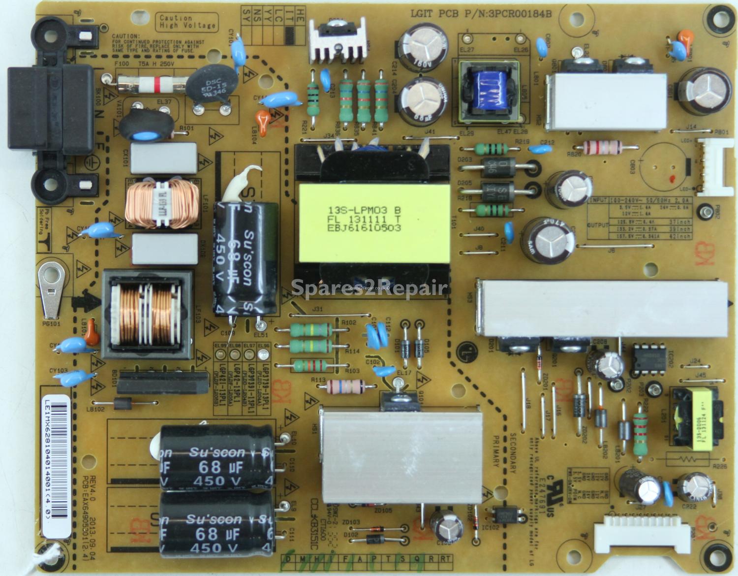 LG 39LN540V - PSU - EAX64905301(2.4) - REV4.0 - 3PCR00184B - LGP3739-13PL1 PLDD-L204A