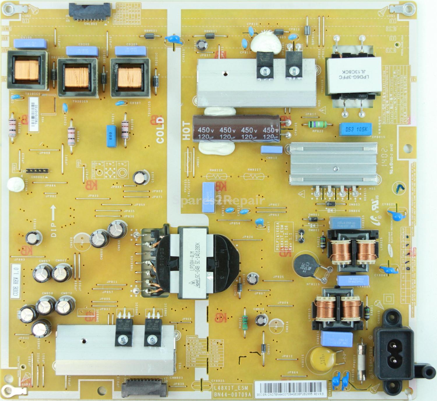 Samsung UE40H6400AK - PSU - BN44-00709A - Rev 1.1 - PSLF141X06A - L48X1T_ESM