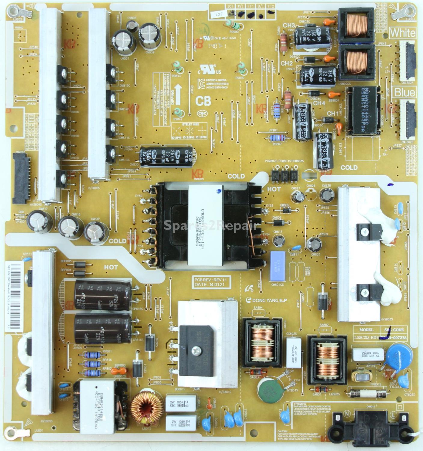 Samsung UE55H8000ST - Power Supply - BN44-00727A - REV1.1 - L55CQ2_EDY