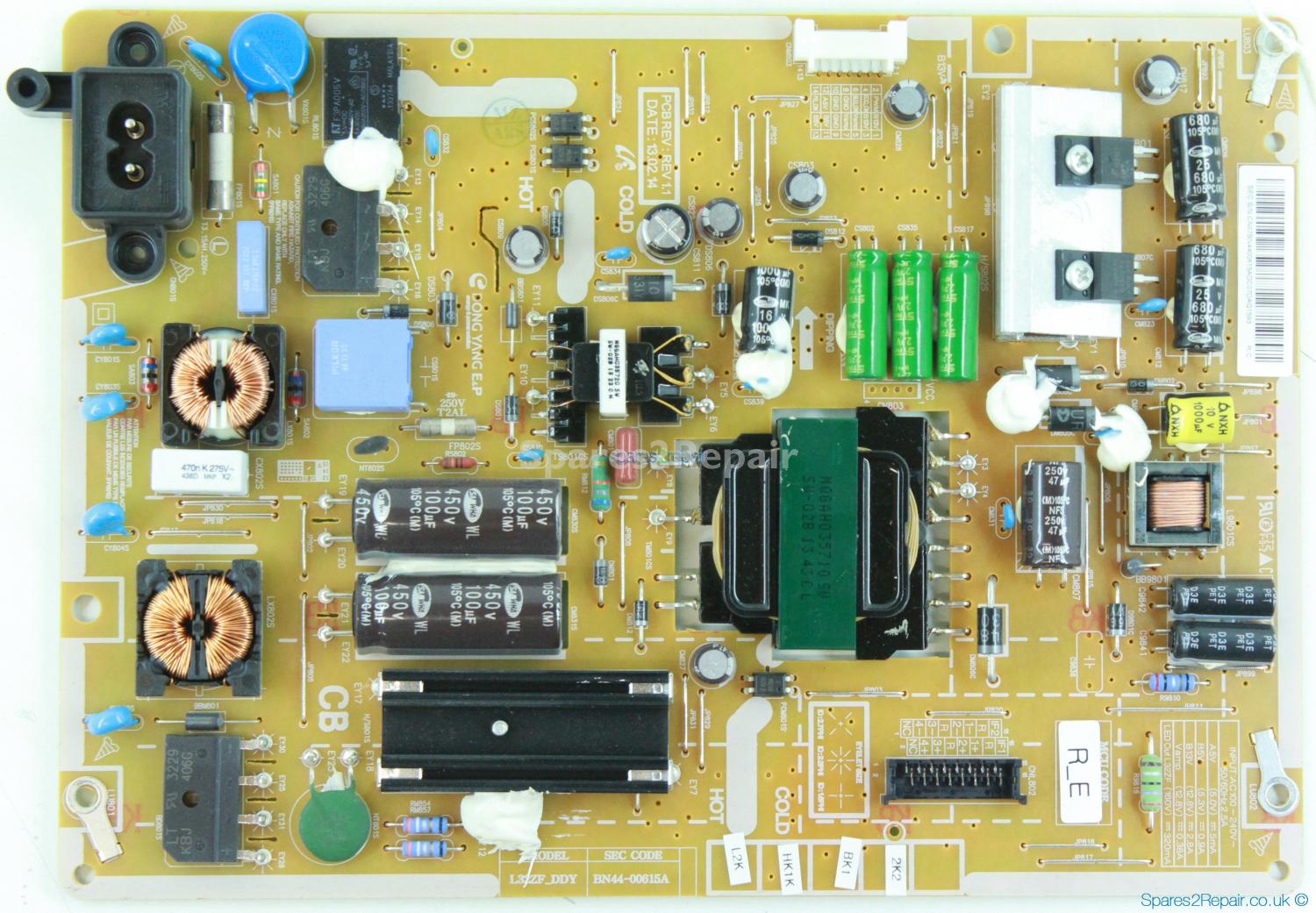 Samsung UE32F6200AK - PSU - BN44-00615A - REV1.1 - L32ZF_DDY