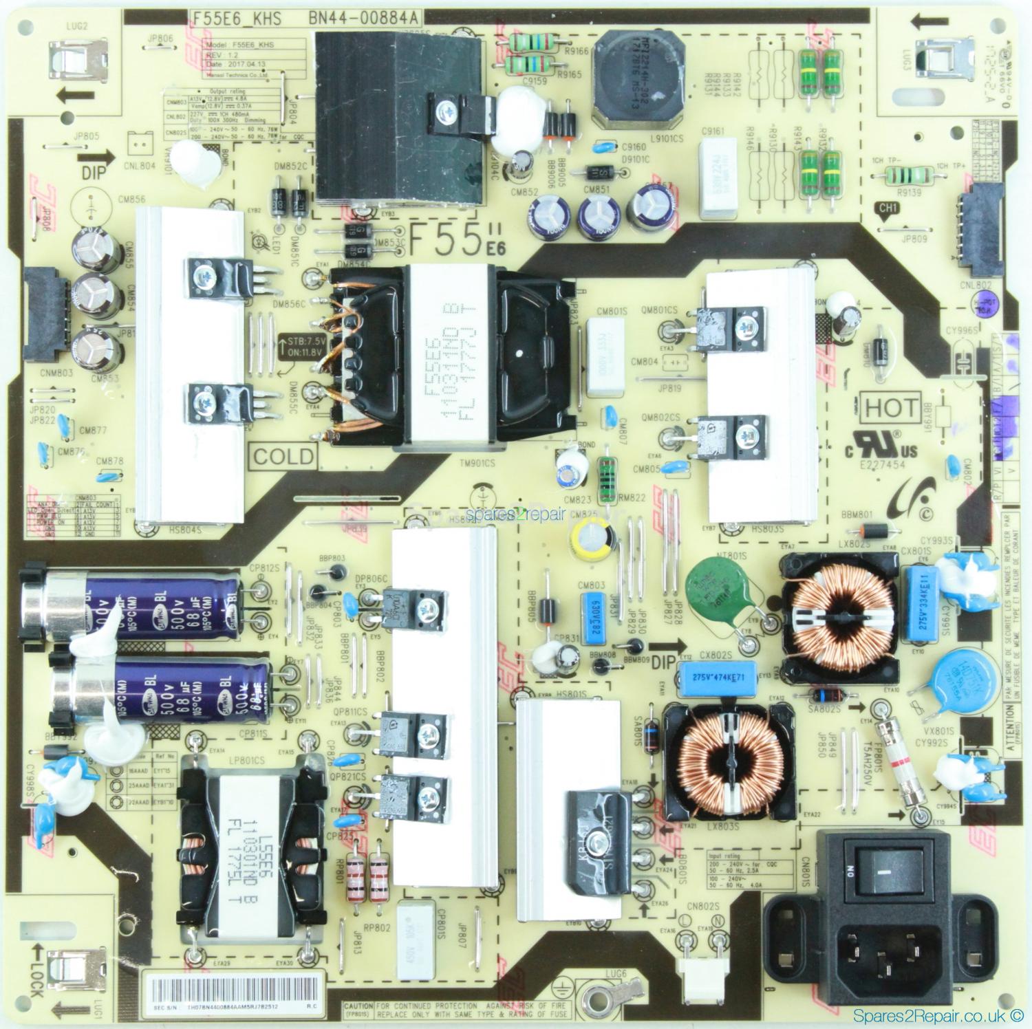 Samsung PM55F - Power Supply - BN44-00884A - REV:1.2 - F55E6_KHS