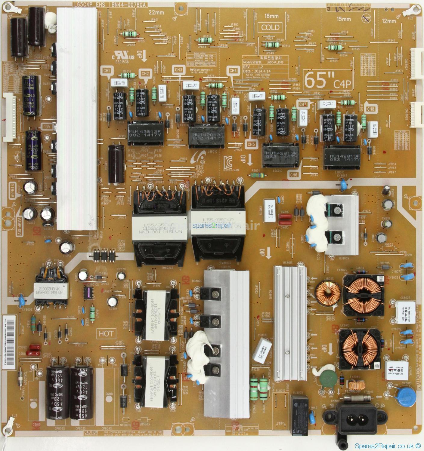 Samsung UE65HU8200T - Power Supply - BN44-00780A - REV:1.2 - HU10123-14068 - L65C4P_EHS