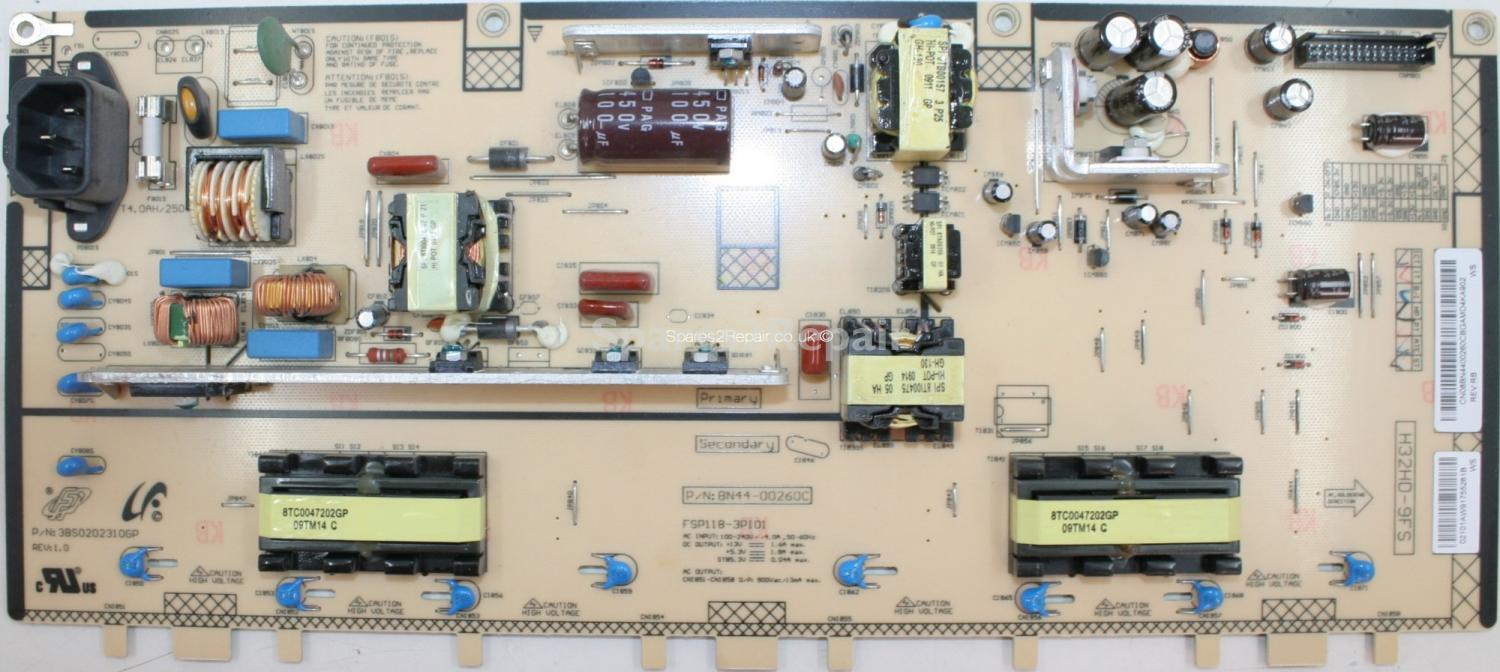 Samsung LE32B450C4W - Power Inverter - BN44-00260C - FSP118-3PI01 - LJ97-02101A - 3BS0202310GP REV:1.0 - H32HD-9FS