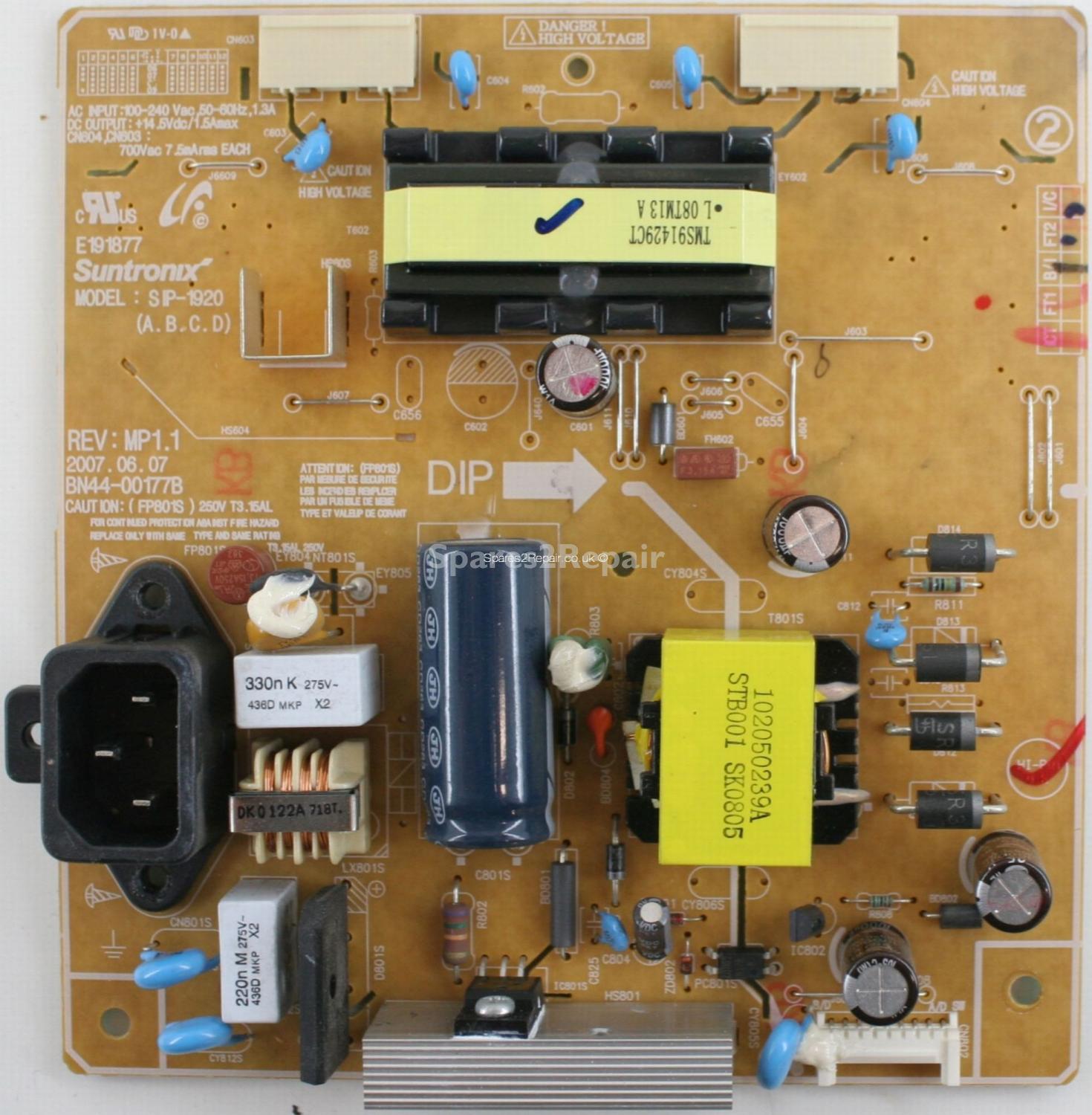 Samsung 932MW - PSU - SIP-1920 - Rev MP1.1 - BN44-00177B