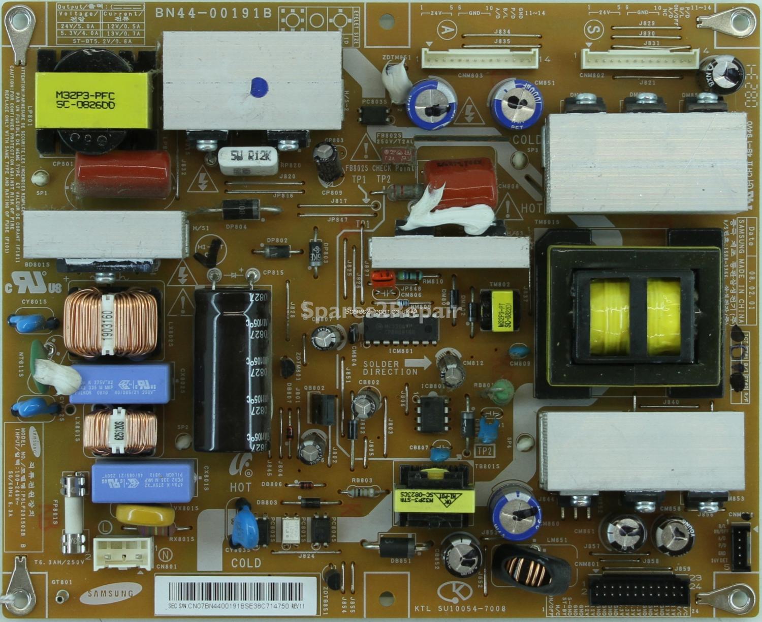 Samsung LE26A336J1D - PSU - BN44-00191B - REV 1.1 - PSLF201502B - SU10054-7008