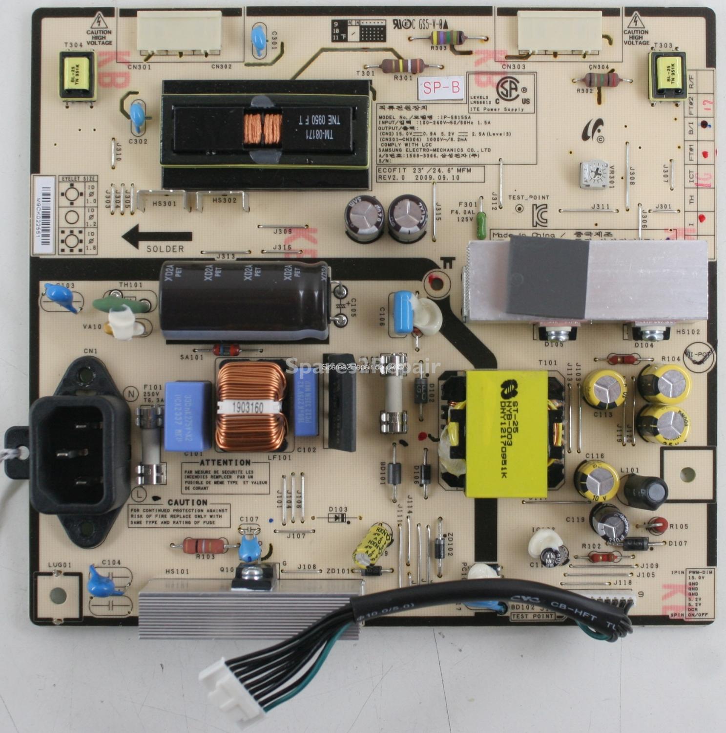 Samsung P2370HD - Power Inverter - BN44-00226E - IP-58155A - SU10054-8010 - REV2.0