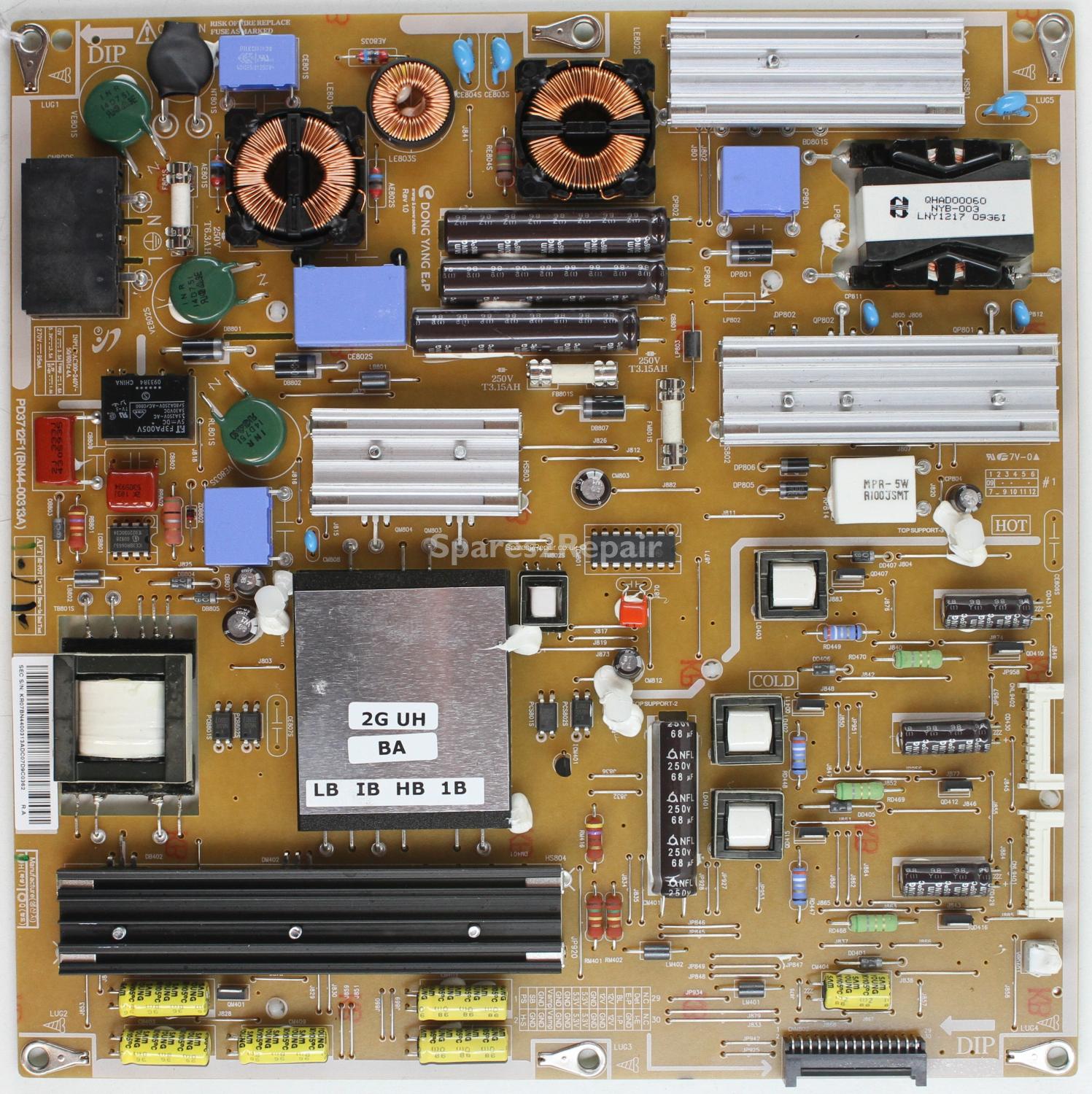 Samsung UE37B6000VW - PSU - BN44-00313A - PD3712F1 - Rev 1.0