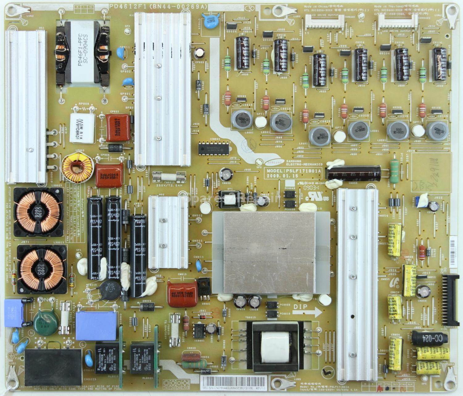 Samsung UE40B6000VW - PSU - BN44-00269A - REV1.0 - PSLF171B01A - PD4612F1