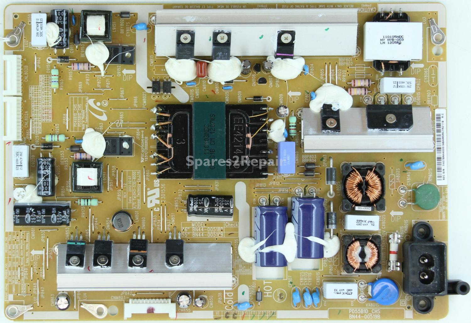 Samsung UE50ES63000 - PSU - BN44-00519B - REV:1.2 - PD55B1D_CHS