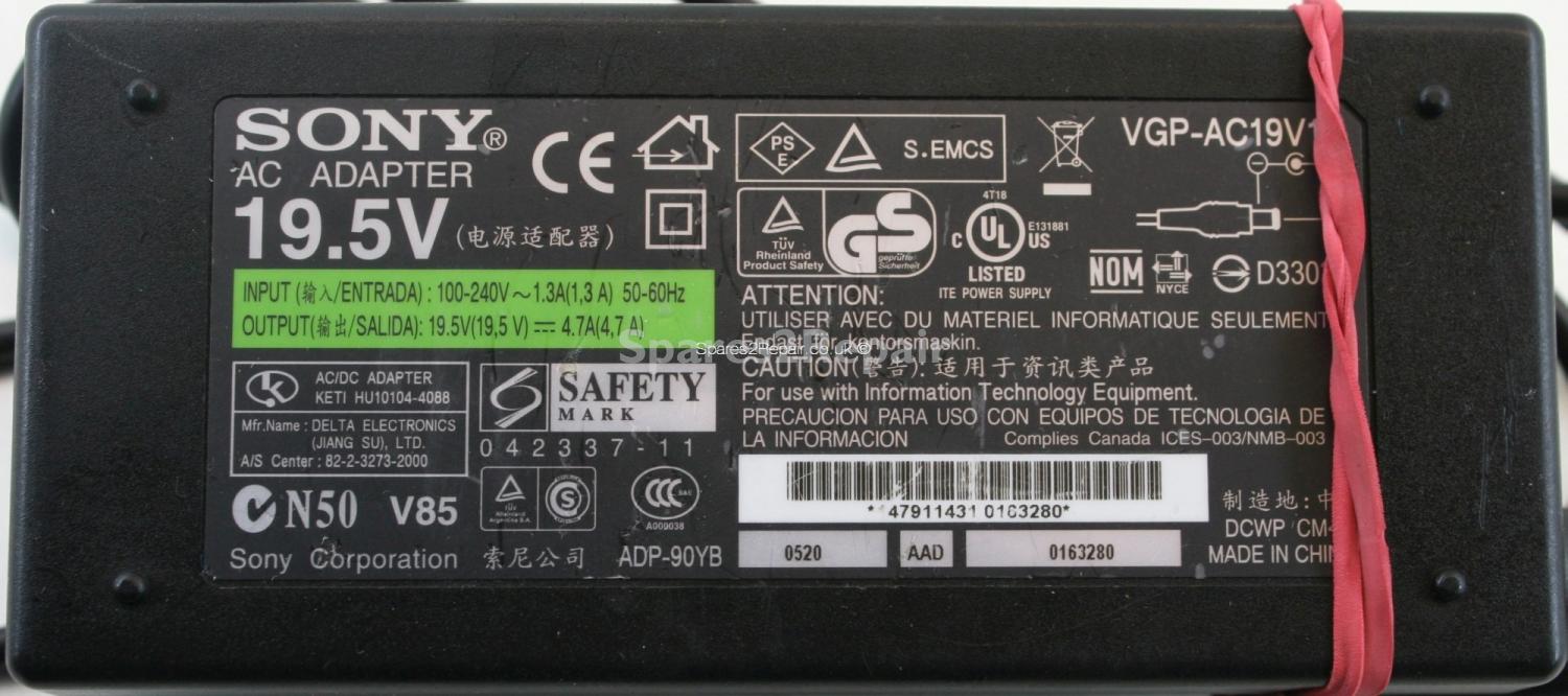 Sony - Charger - VGP-AC19V10 - ADP-90YB - 19.5V 4.7A (Original)